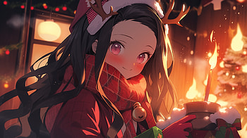 Holiday Spirit with Nezuko Kamado - Demon Slayer Christmas, Anime, Demon Slayer: Kimetsu no Yaiba, Nezuko Kamado, Christmas, anime christmas HD wallpaper