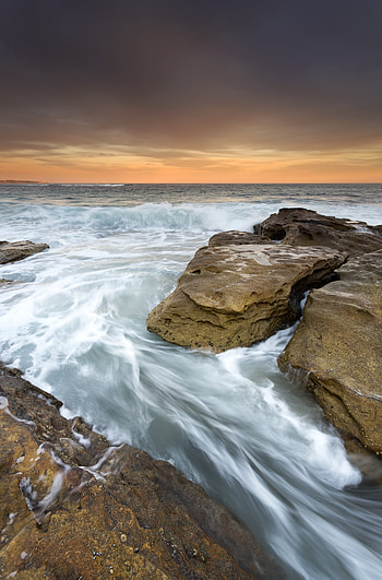 Nature, Stones, Sea, Waves, Horizon, Surf HD phone wallpaper