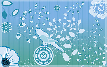 Flowers, Vector, Bird, Pattern HD wallpaper