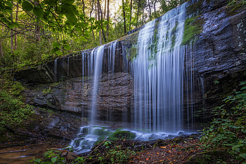 Nature, Trees, Grass, Rock, Waterfall HD wallpaper