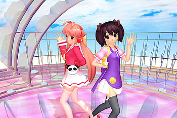 new video sweet magic, females, colorful, cute, nice, purple, pink, anime, red, lovely HD wallpaper