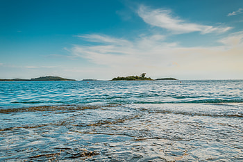 Nature, Waves, Horizon, Island HD wallpaper