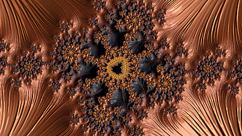 Fractal Art for your - Black and Orange, orange (Color), CGI, pattern, psychedelic, trippy, Abstract, fractal HD wallpaper