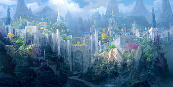 Castle, blue, fantasy, art, paperblue net, luminos HD wallpaper
