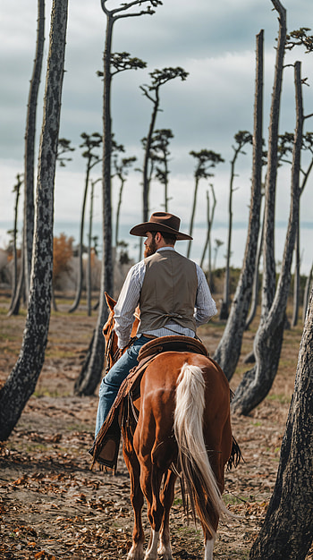 Rustic Cowboy Journey - Perfect , cowboy, tree, forest HD phone wallpaper