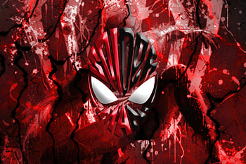 Super Red Spiderman Helmet, spiderman, superheroes, artist, artwork, digital-art, behance HD wallpaper