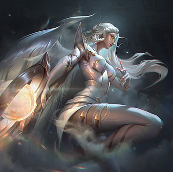 Sentinel Diana, white, diana, fantasy, chace, luminos, girl, sentinel, angel HD wallpaper