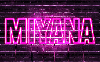 Happy Birtay Miyana, , pink neon lights, Miyana name, creative, Miyana Happy Birtay, Miyana Birtay, popular japanese female names, with Miyana name, Miyana HD wallpaper