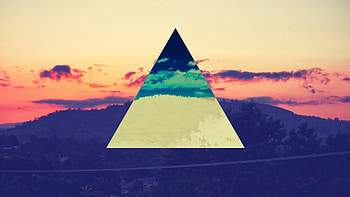 Triangle, Inverted sunset, Colorful , Hipster art HD wallpaper