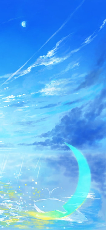 water, sky, Anime, landscape, anime landscape, Sky Anime HD phone wallpaper
