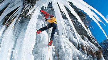 Ice climbing thrill, Majestic icy walls, Extreme sport, Nature's playground HD wallpaper