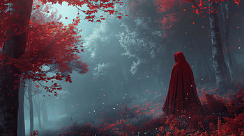Red Riding Hood Enchanted Forest, red riding hood, forest, mist, fantasy HD wallpaper