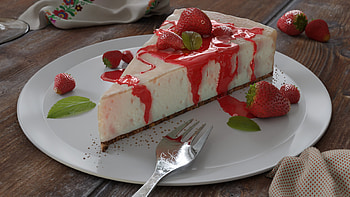 Artistic cheesecake, Culinary masterpiece, Creative interpretation, Gastronomic vision HD wallpaper