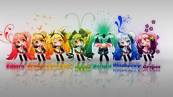 miku chibi style, miku, vocailod, anime, pretty, cute HD wallpaper