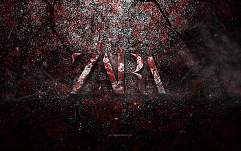 Zara logo, grunge art, Zara stone logo, red stone texture, Zara, grunge stone texture, Zara emblem, Zara 3d logo HD wallpaper