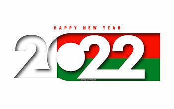Happy New Year 2022 Madagascar, white background, Madagascar 2022, Madagascar 2022 New Year, 2022 concepts, Madagascar, Flag of Madagascar HD wallpaper