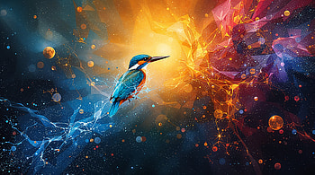 Vibrant Kingfisher in Ultra, kingfisher, bird, Digital Art, cosmic, colorful HD wallpaper