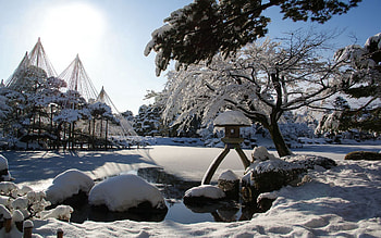 Winter, Nature, Sun, Snow, Lake, Shine, Light, Lamp, Lantern, Garden HD wallpaper