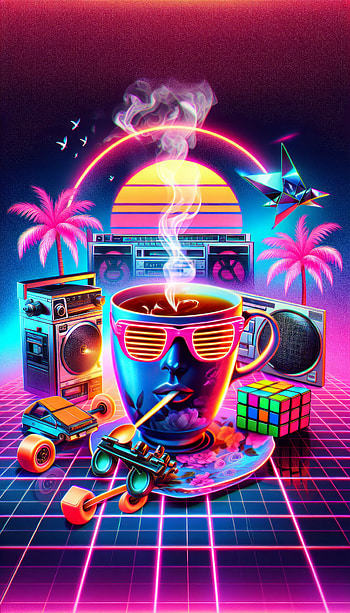 Retro Earl Grey Tea Cool Vibes , retro, neon, vaporwave HD phone wallpaper