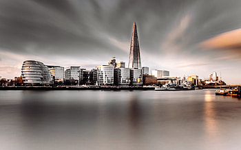London, The Shard, skyscrapers, London skyline, The Shard London Bridge, London cityscape, evening, sunset, business centers, England HD wallpaper