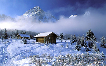Landscape, Winter, Mountains, Snow HD wallpaper