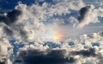 Rainbow in the Clouds, clouds, colors, sky, rainbow HD wallpaper