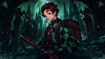 Tanjiro Kamado — Moonlit Blade HD wallpaper