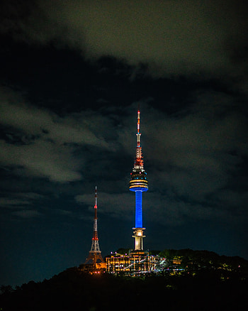Night, Architecture, Building, Dark, Illumination, Backlight, Tower HD phone wallpaper