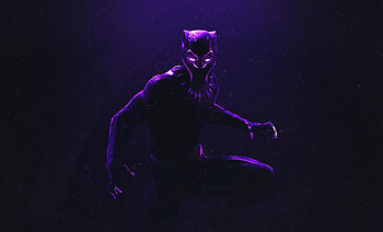 Black panther, dark, glowing suit, art HD wallpaper