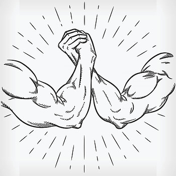 Sketch art, Arm wrestling fight, Hand-drawn illustration, Power and strength HD phone wallpaper