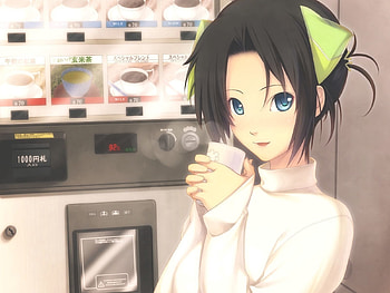 Anime, Smile, Girl, Brunette, Bang, Quiff HD wallpaper