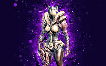 Saryn, , violet neon lights, Warframe, RPG, Warframe characters, Saryn Build, Warframe Builds, Saryn Warframe HD wallpaper