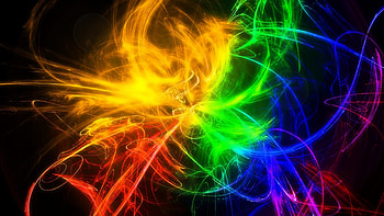 smoke, multi-colored, lines, patterns, bright HD wallpaper