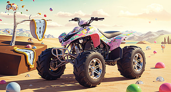 Vibrant Quad Adventure in Stunning Ultra, quad, ATV, off-road vehicle, desert, colorful HD wallpaper