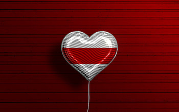 I Love Enschede, , realistic balloons, red wooden background, Day of Enschede, dutch cities, flag of Enschede, Netherlands, balloon with flag, Enschede flag, Enschede HD wallpaper