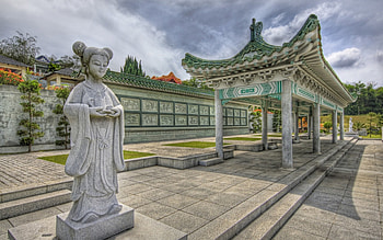 burial site outside kuala lumpur r, cemetery, pagoda, r, oriental, statue HD wallpaper