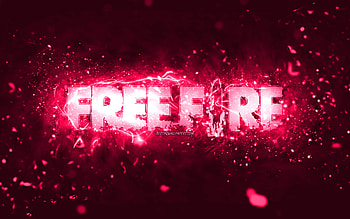 Garena Fire pink logo, , pink neon lights, creative, pink abstract background, Garena Fire logo, online games, Fire logo, Garena Fire HD wallpaper