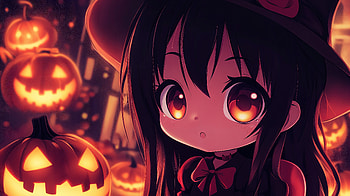 Charming Halloween Chibi: Anime, Anime, anime girl, anime halloween, chibi HD wallpaper