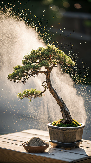 Bonsai Serenity: A Tranquil , tree, plant, gardening, mist HD phone wallpaper