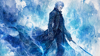Vergil — Blue Tempest ( ), Vergil (Devil May Cry), Anime Character, Swordsman, Male, Coat HD wallpaper