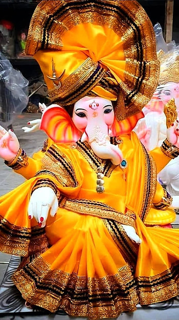 3d Ganesh, Yellow Feta HD phone wallpaper