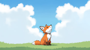 Adorable Fox Sitting Grass Field, adorable, fox, grass, field, artist, artwork, art, digital-art, ai HD wallpaper