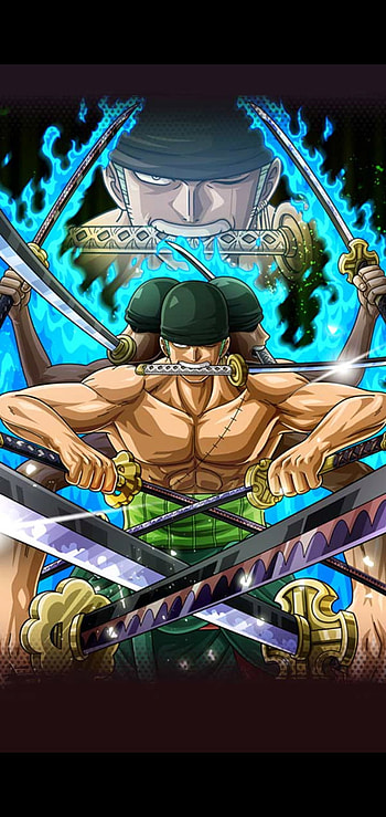 Zoro, fixture, electric blue, Sword, katana, Japan, demon, anime, One piece HD phone wallpaper