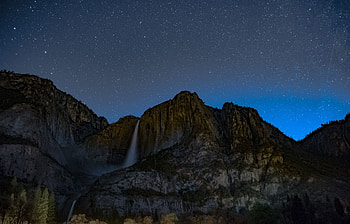 Nature, Waterfall, Starry Sky, Break, Precipice HD wallpaper