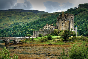 Nature, Trees, Mountains, Lock, Lake, Forest, Bridge, Scotland HD wallpaper