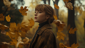 Fall Fashion Elegance: A Stunning Ultra, woman, fall fashion, Autumn, leaf, nature HD wallpaper