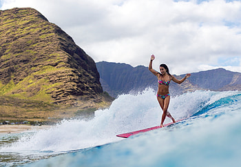 Kelia Moniz, Girl Surfing HD wallpaper