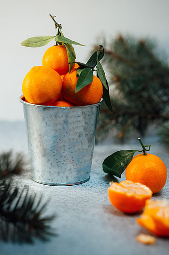 Fruits, Food, Tangerines, Citrus, Bucket HD phone wallpaper
