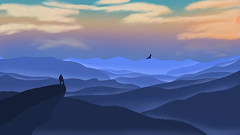 Alone Standing Mountain , artist, artwork, digital-art, mountains, minimalism, minimalist, deviantart HD wallpaper