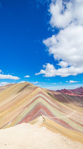 Vinicunca Rainbow Mountain, Natural marvel, Colorful slopes, Andean beauty HD phone wallpaper